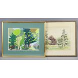 FRANCES PEETT (20th century). Two rural landscapes, in oils & watercolour, each signed; 10¼” x