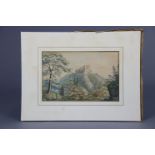 An.early 19th century. Huntsmen & a hound in a wooded landscape, a castle in the distance; signed