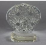 A Daume glass abstract sculpture with textured design, inscribed “Daum, France”, 5¾” high (w.a.