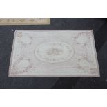 An Aubusson-style rug of ivory ground with all-over floral design & stylised borders, 70½” wide x