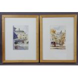 MICHAEL SERVICE (Contemporary). A pair of street scenes at Julian Road, Bath; each signed, pen &