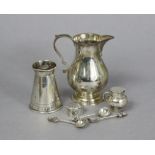 A modern silver baluster-shaped cream jug in the mid-18th century style, 4”, London 1964 by Nayler