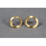 A pair of 18ct (750) Italian gold earrings, matching the previous lot (6.3g).