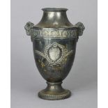 A late 19th century French silver-gilt (.950 standard) vase of classical form, with short narrow