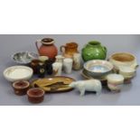 A collection of studio pottery including Lacock, Bath pottery & other makers (24 items total).