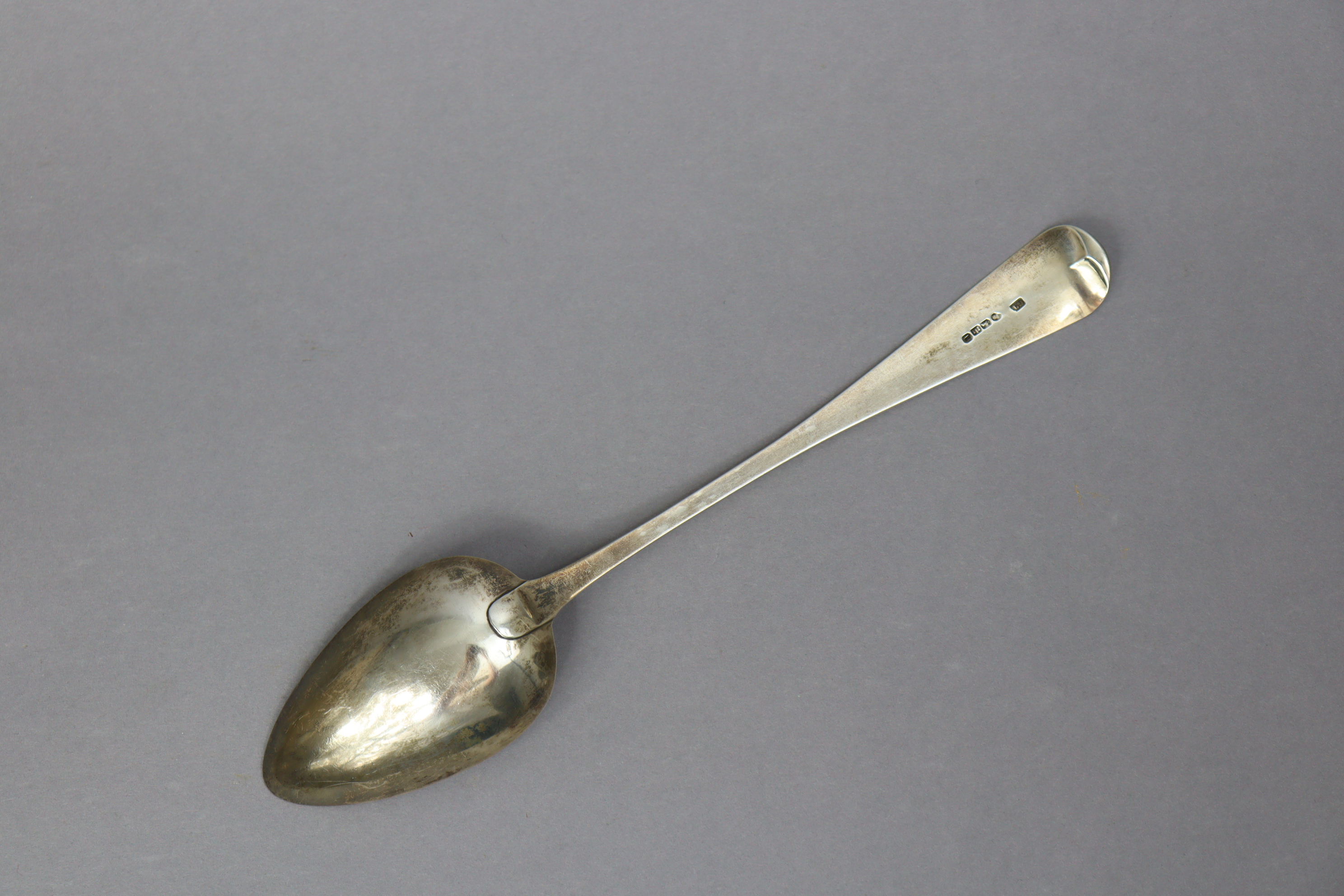 A William IV silver Old English basting spoon, 11¾” long, Exeter 1831 by George Turner (3oz). - Image 2 of 3