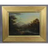 ENGLISH SCHOOL, early 19th century. “Snowdon”, oil on canvas: 18” x 24”, inscribed & signed