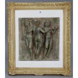DAVID BACKHOUSE (b. 1941) A composition sculpture of The Three Graces, 17½” x 16½”, mounted in