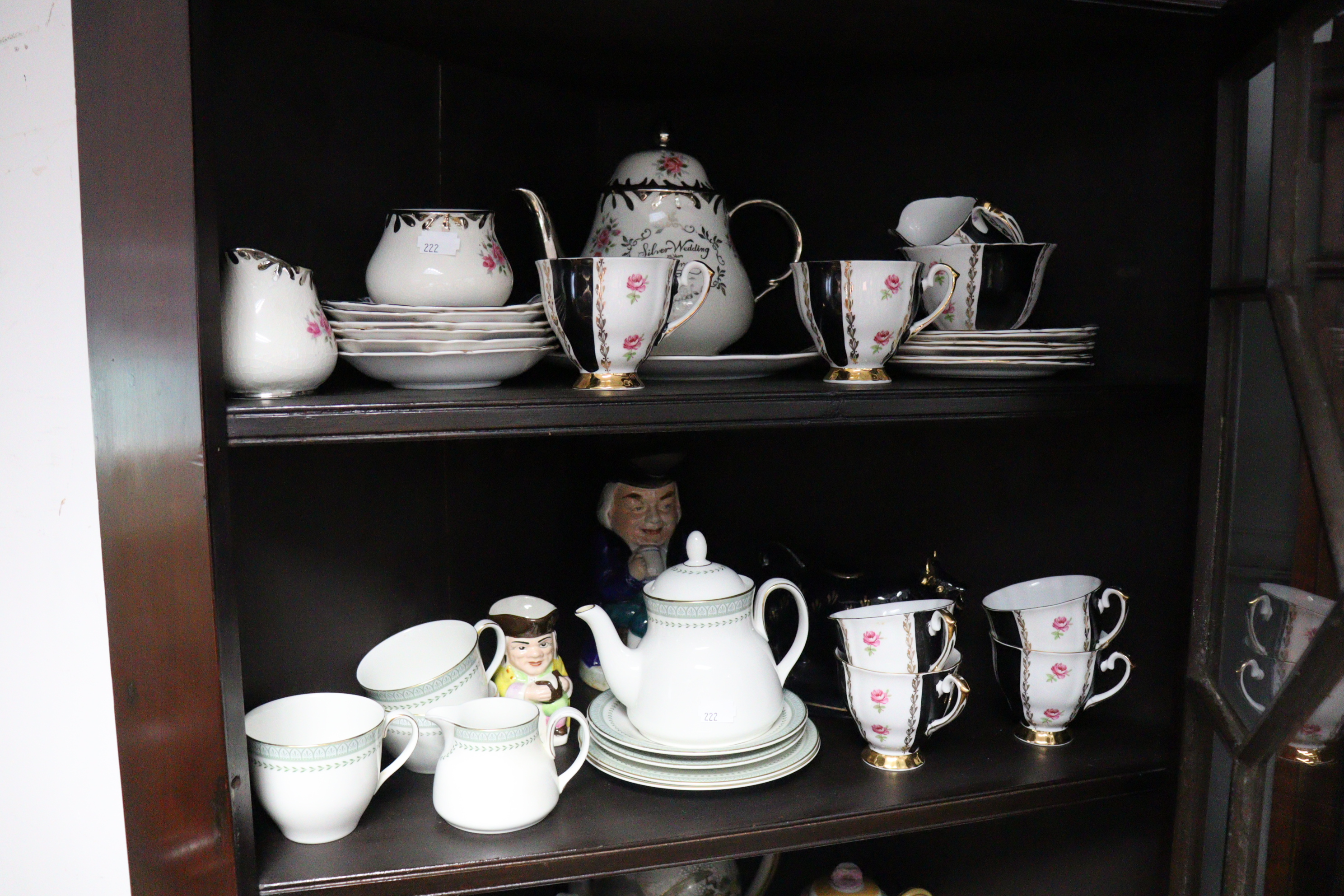 A Japanese eggshell twenty-seven piece part tea service with figure-scene decoration; an Imperial - Image 2 of 6