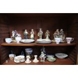 Eight various china figure & figure groups, eight various items of royal commemorative china; a