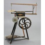 A vintage Gem “Hobbies” treadle fret saw, 25½” wide x 33½” high.