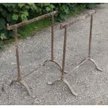 A pair of cast-iron trestle table supports, 30¾” wide x 29¾” high.