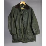 A Barbour green wax cotton gent’s jacket (size 42”).