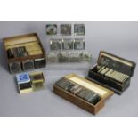 A large quantity of assorted vintage magic lantern slides, boxed & unboxed.