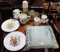 Various items of Royal Commemorative ware including mugs, plates, etc.