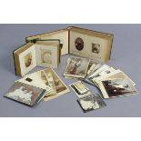 Two Victorian leather-bound carte-de-visite albums containing numerous images; & various loose