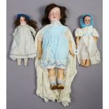 An Armand Marseille bisque-head girl doll (390 A.12M) with blue sleeping eyes, open mouth, &