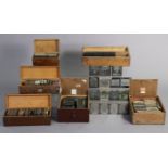 A large quantity of assorted vintage magic lantern slides, all boxed.