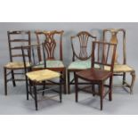 Six various dining & occasional chairs, (part w.a.f.).