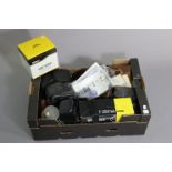 A Halina “A1” box camera; a Praktica “LLC” camera; nine other cameras; & various camera