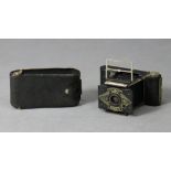 An Ensign “Midget” folding pocket camera, with case.