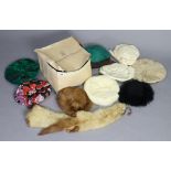 *LOT WITHDRAWN* A mink fur stole; two fur hats; & six various other ladies’ hats.