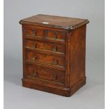 A Victorian walnut ‘apprentice-piece’ chest fitted two short & four long graduated drawers with
