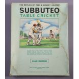 A Subbuteo club edition table cricket game, boxed.