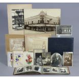 Various vintage postcards, greetings cars, & family photographs.