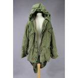 A British Military Issue Parka trench coat by James Smith & Co. of Derby (size 6).
