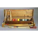 A Jaques of London croquet set in a deal case.