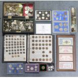 A large collection of mostly British coins including 1970s re-strike of Edward VIII 1936 silver maun