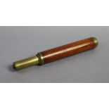 A vintage brass & mahogany two-draw Day or Night telescope by Thos Larkin of London, 28¾” long, w.