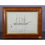 ARTHUR ROYCE BRADBURY (1892-1977). A four-masted schooner, signed “A. Bradbury”, pencil &