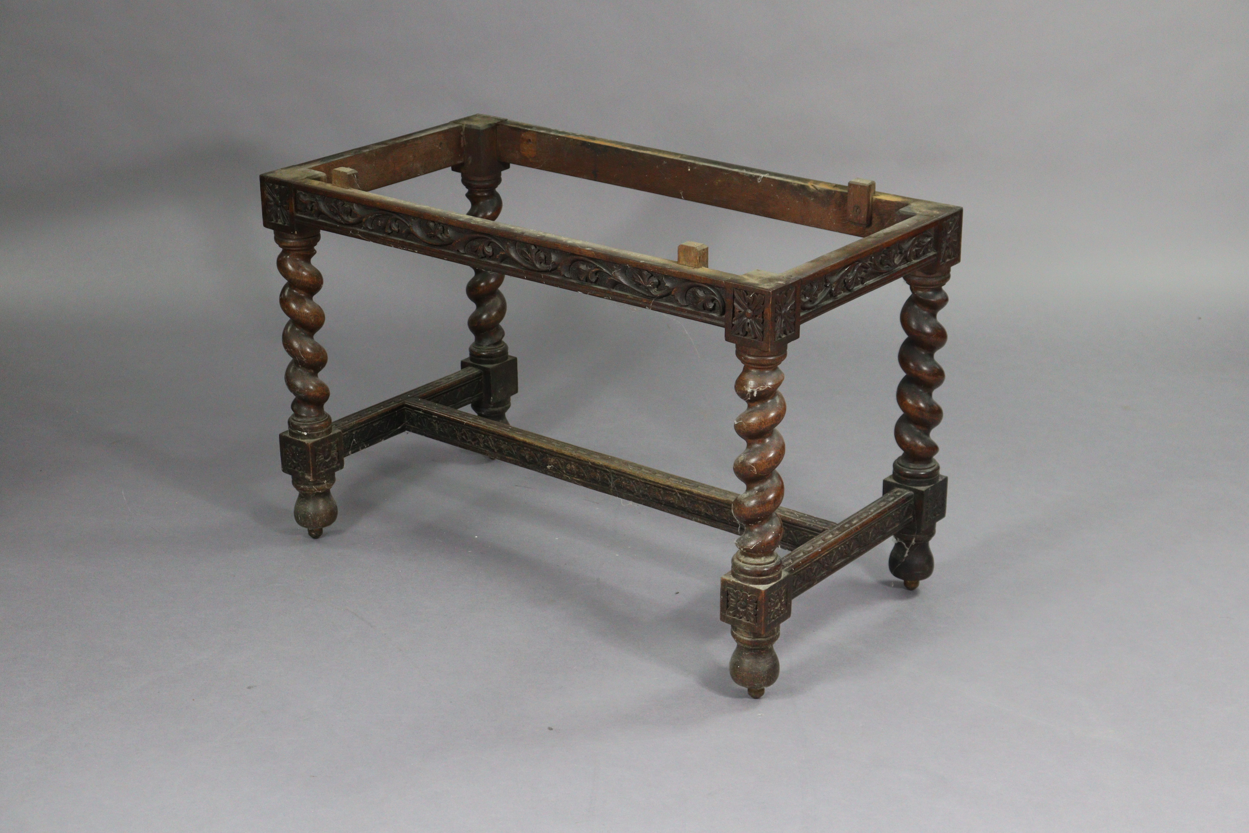 An early 20th century carved oak bureau, with shaped tray-top above a fitted interior enclosed by - Image 5 of 5