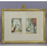 A pair of LeBlond & Co. Royal Commemorative coloured prints depicting Queen Victoria & Albert,