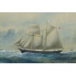 REUBEN CHAPPELL (Goole 1870-1940 Par, Cornwall). Portrait of the schooner “Annie Jones of
