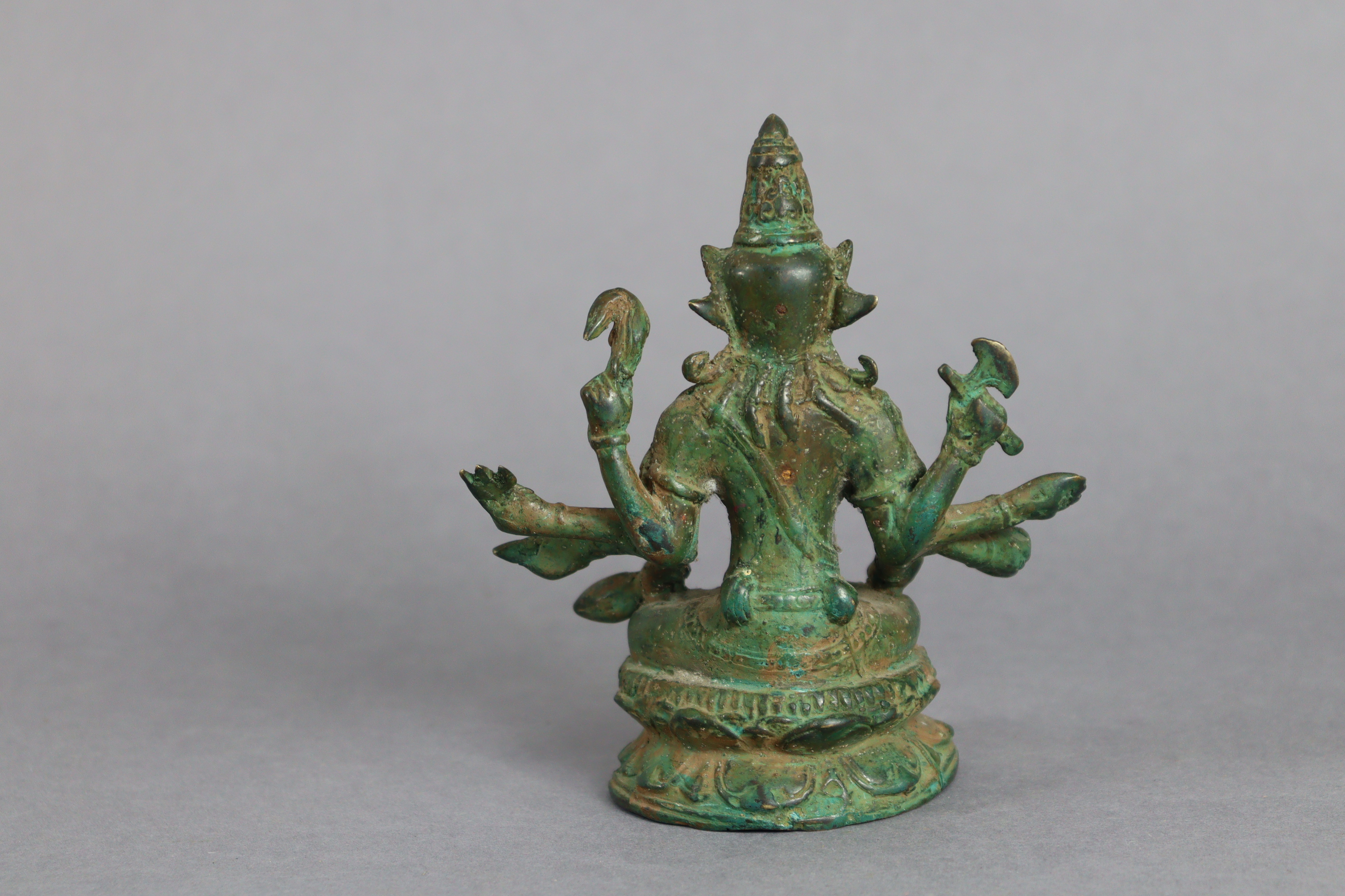 A Sino-Tibetan bronze model of Usnisa Vijaya, seated on double-lotus base, 6” high. - Image 4 of 5