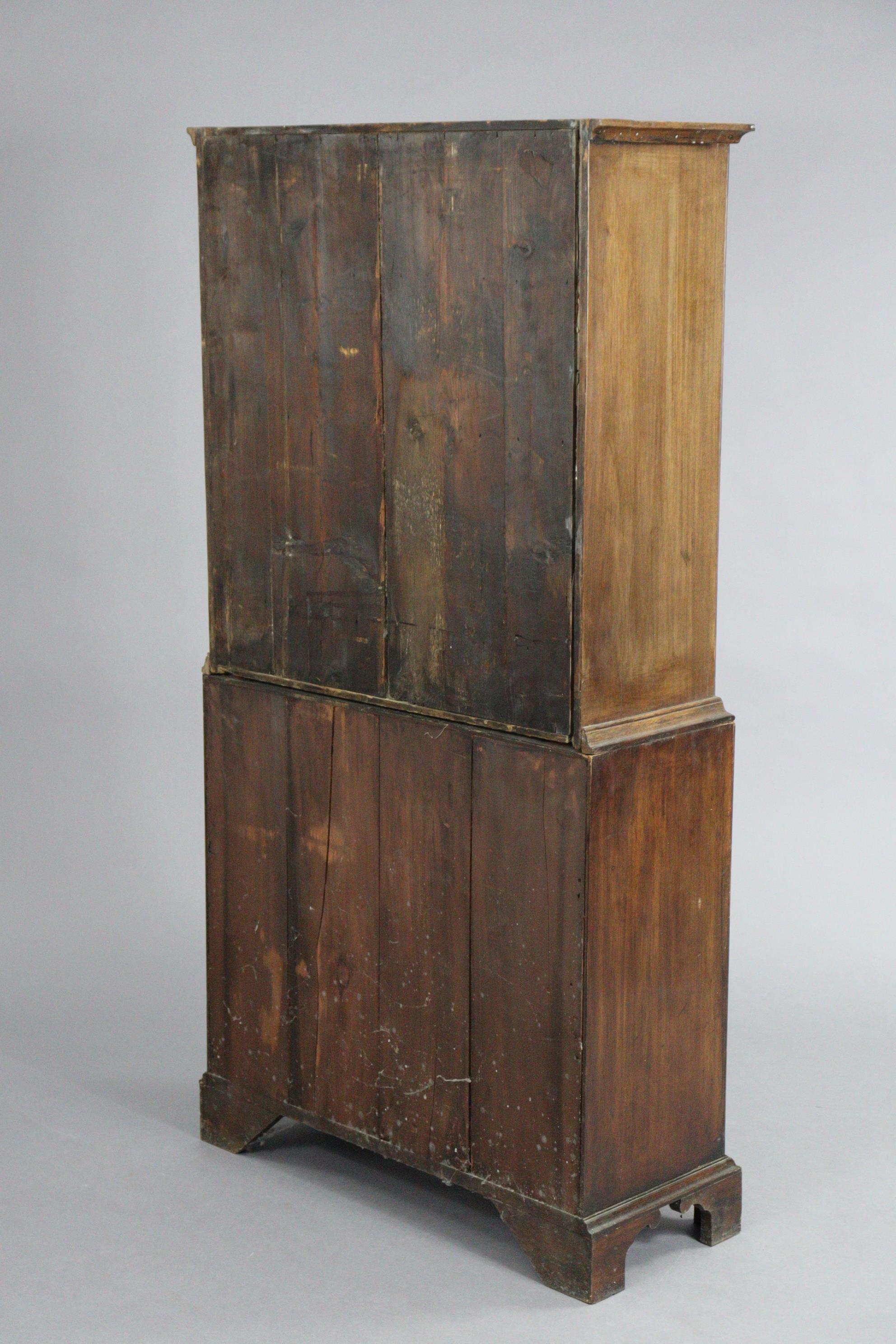 A 19th century inlaid mahogany display cabinet, fitted two shelves to the top, enclosed by pair of - Image 3 of 3