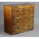 A Georgian mahogany chest with plain rectangular top, fitted two short & three long graduated