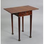 A Georgian mahogany drop-leaf occasional table, with moulded edge to the rectangular top & applied