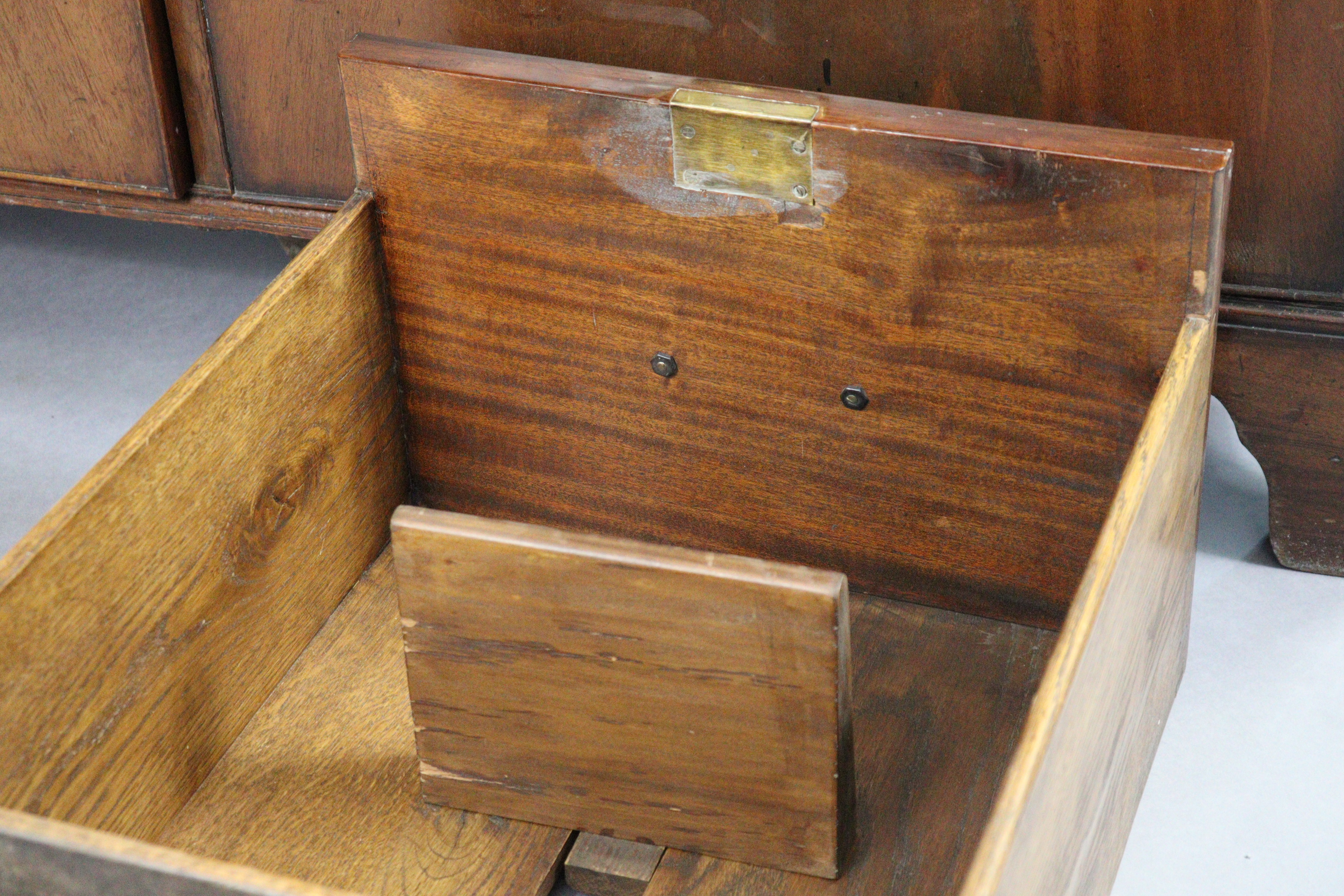 A 19th century mahogany chest, with moulded edge to the plain rectangular top, fitted with an - Image 4 of 6