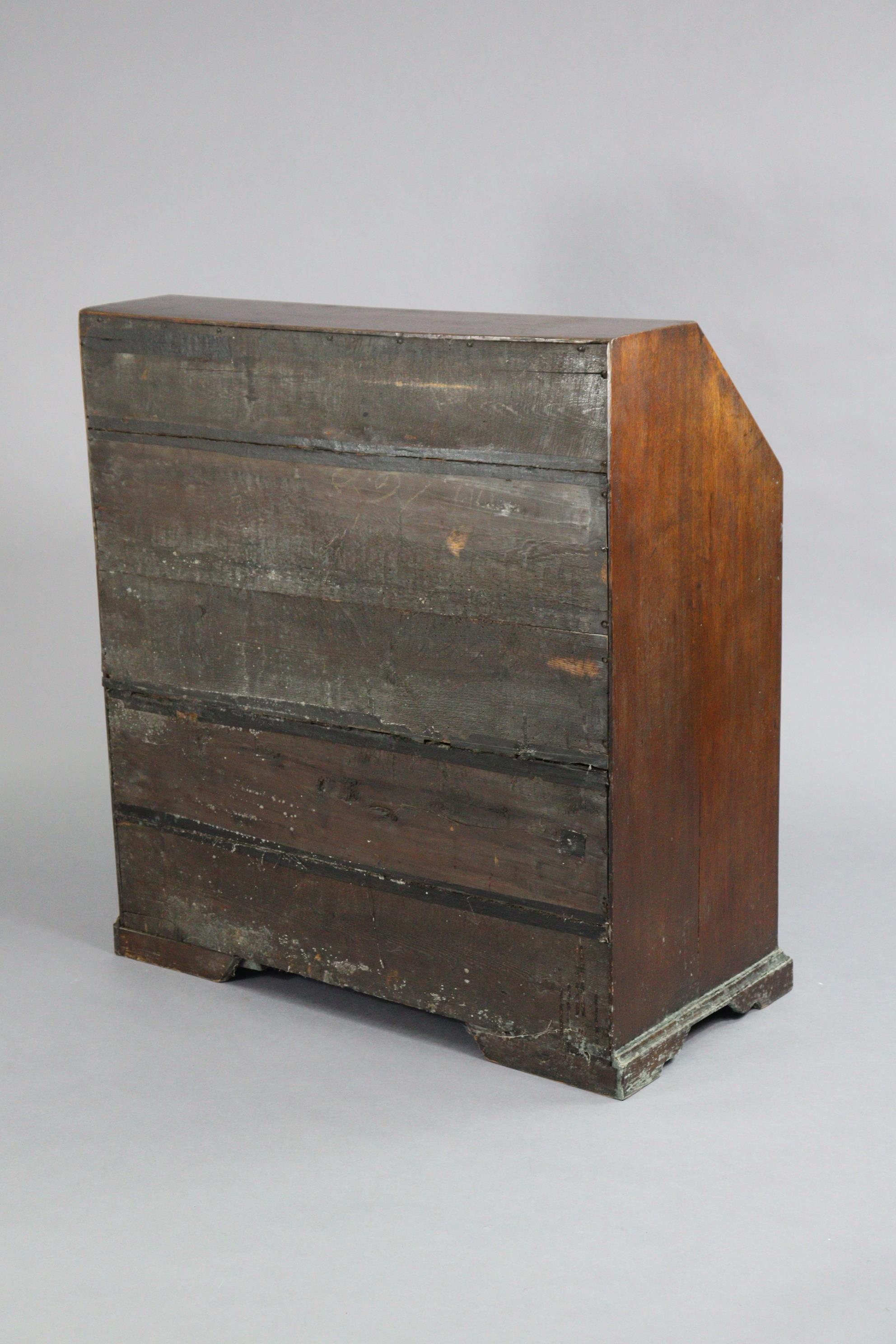 A Georgian mahogany bureau, with fitted interior enclosed by sloping fall-front above four long - Image 5 of 5