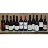 Twelve various bottles of vintage red wine, including 2 x 1986 Chateau Picque Caillot Pessac-