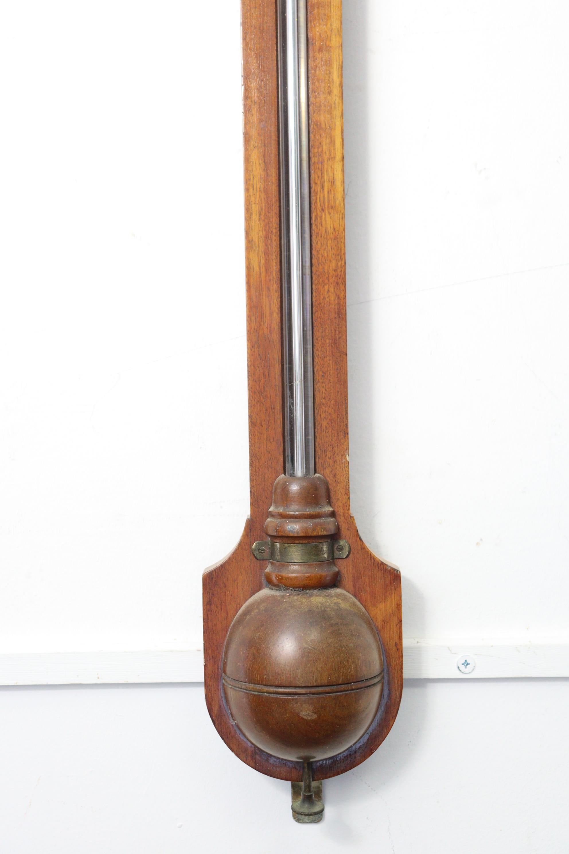 A 19th century Negretti & Zambra of London mahogany stick barometer, 36” high. - Image 3 of 5