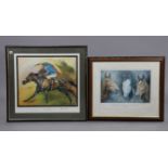 Five coloured horse-racing prints (various sizes), each in a glazed frame.