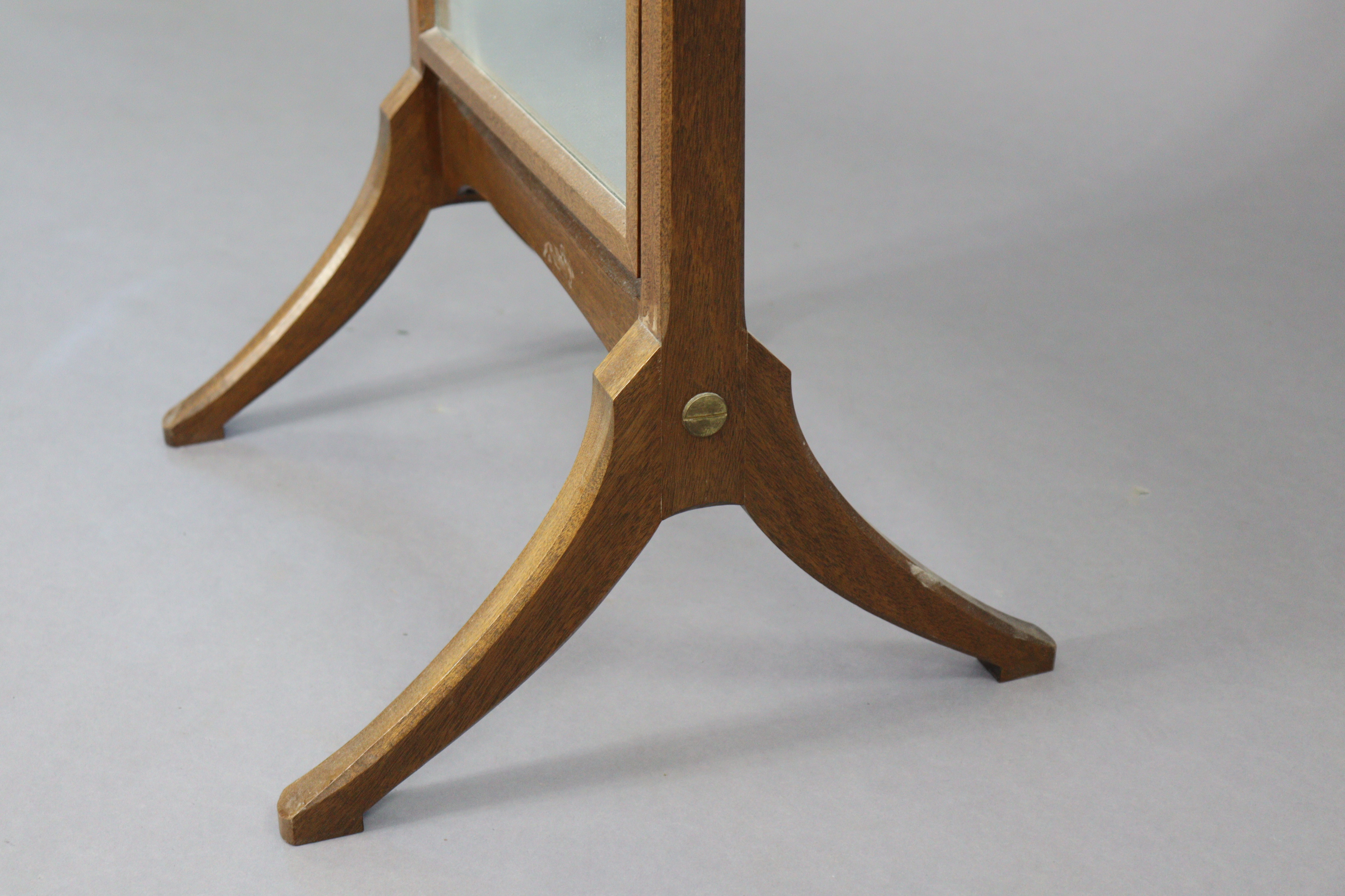 A Guild of Craftsmen mahogany rectangular cheval mirror on square tapered supports & splay legs, - Image 3 of 6