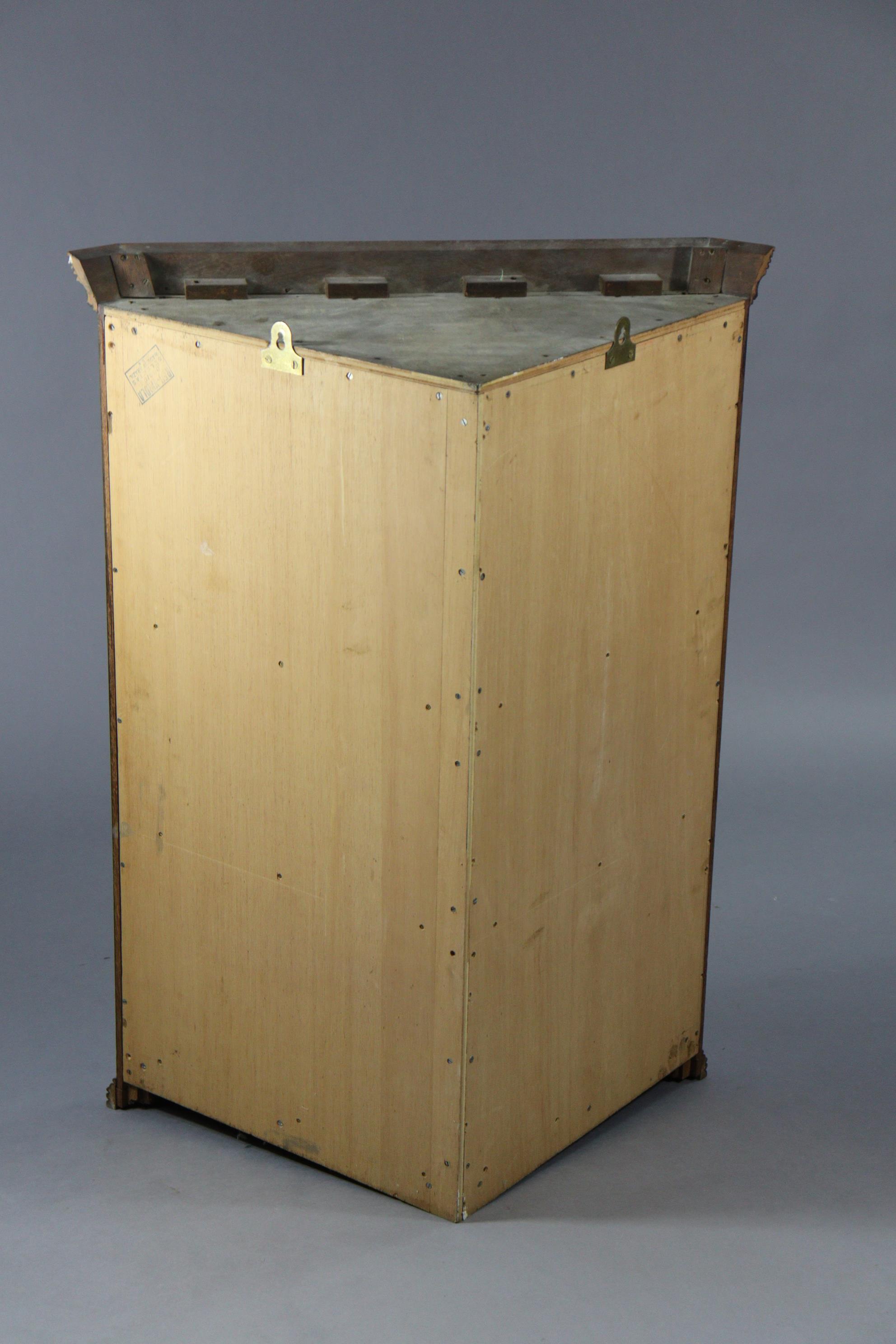 A mahogany hanging corner cabinet fitted two shelves enclosed by a glazed door, 28¾” wide x 38½” - Image 2 of 2