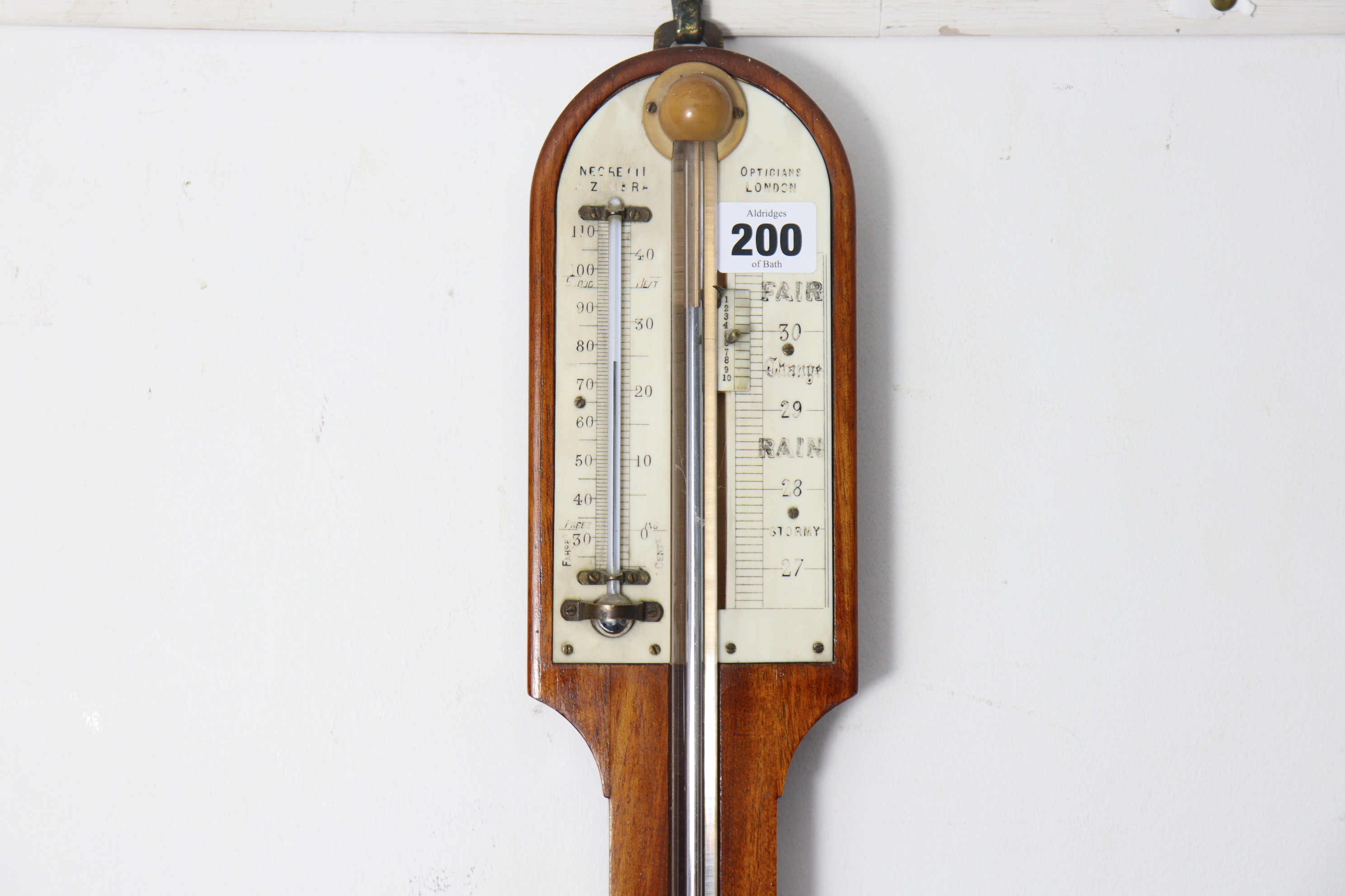 A 19th century Negretti & Zambra of London mahogany stick barometer, 36” high. - Image 2 of 5