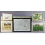 Sixteen various decorative paintings & prints, all framed.